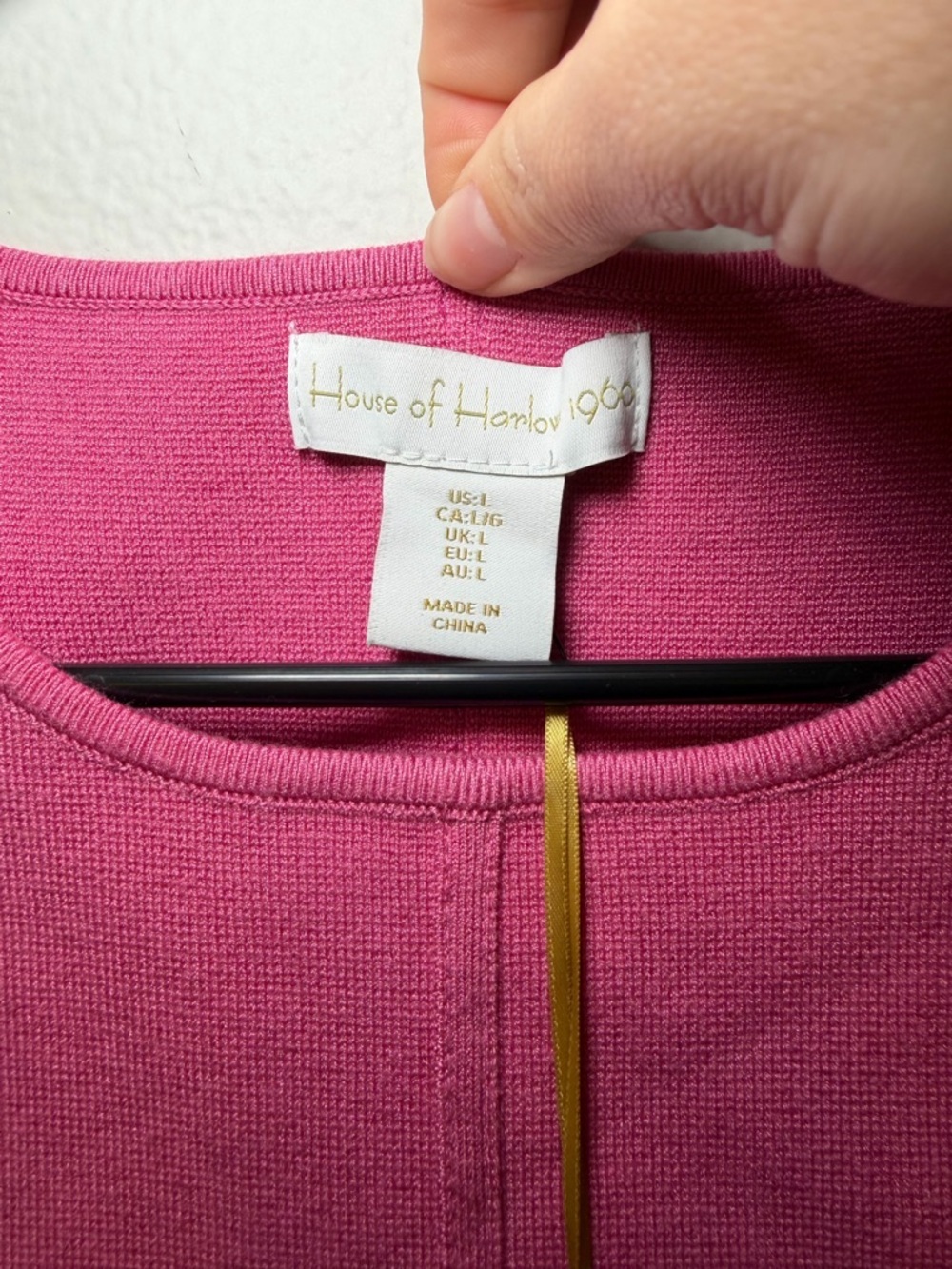 House of Harlow 1960 Barbie Pink Ribbed Knit Structured Cropped Tank Size L - Picture 4 of 7